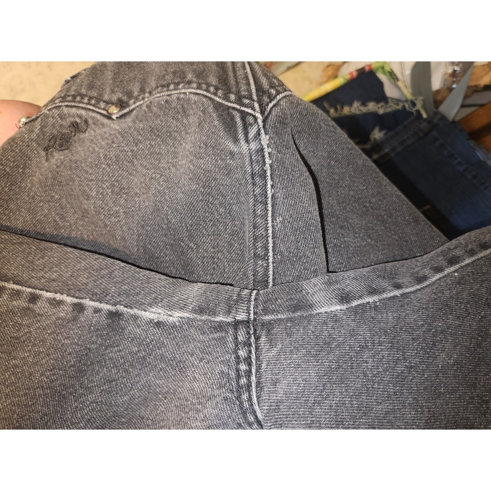 Vintage Roper Black Acid Wash High Waisted Western Studded Tapered Jeans 90s 5/6 - Picture 4 of 5